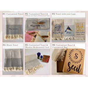 Turkish Beach Towel, Personalized Custom Bridesmaid Gift