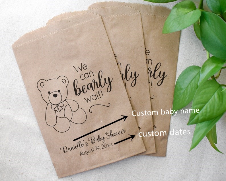Baby Shower Favor Bags, Cookie Candy Bar Treat Bag for Baby Shower