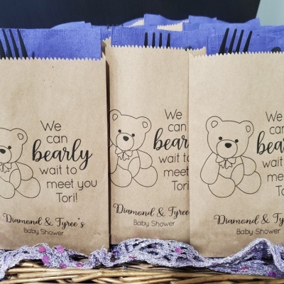 Baby Shower Favor Bags, Cookie Candy Bar Treat Bag for Baby Shower