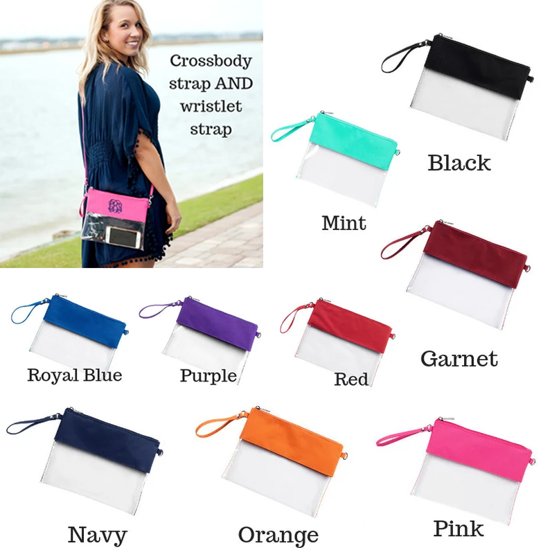 Monogrammed Clear Stadium Bag Crossbody Clear Bag Personalized Clear