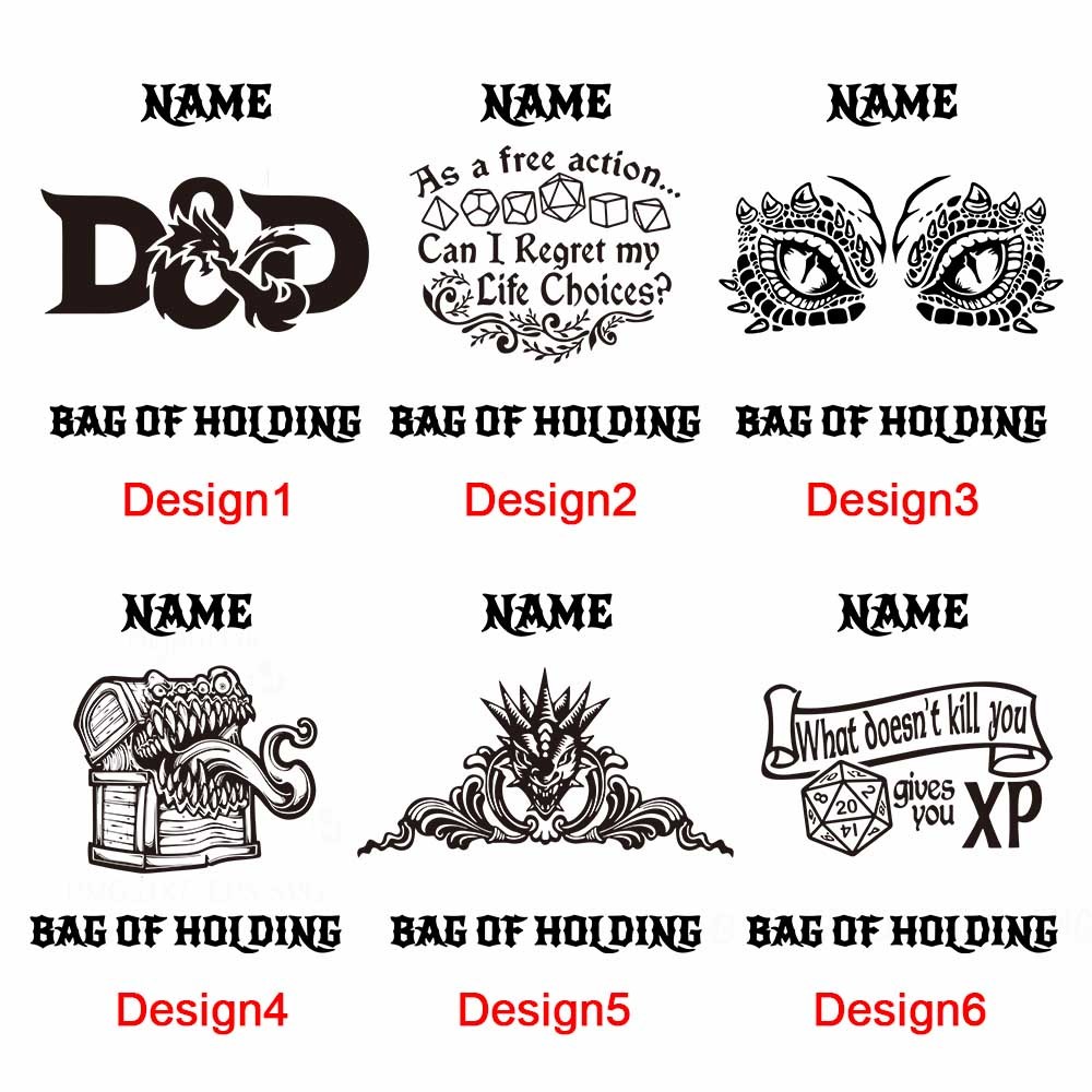 TTRPG Accessories Case for Dice and Miniatures I Custom Name RPG Bag of