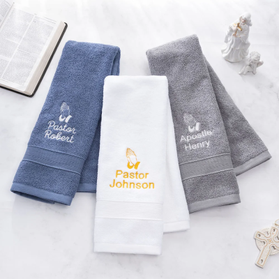 🎁Buy 2 FREE SHIPPING🎁|Religious Personalized Praying Hands HAND Towel, Monogrammed Gym Towel, Name and Cross Gifts, Sports Towel