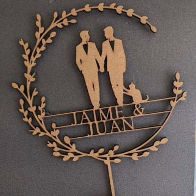 Dog Cake Topper for Wedding, Rustic Wedding Cake Topper with Dog, Bride Groom Cake Topper, Pet Silhouette Cake Topper, Cat Cake Topper