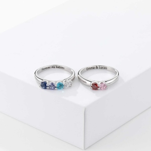 Personalized Birthstone Ring, Mothers Ring