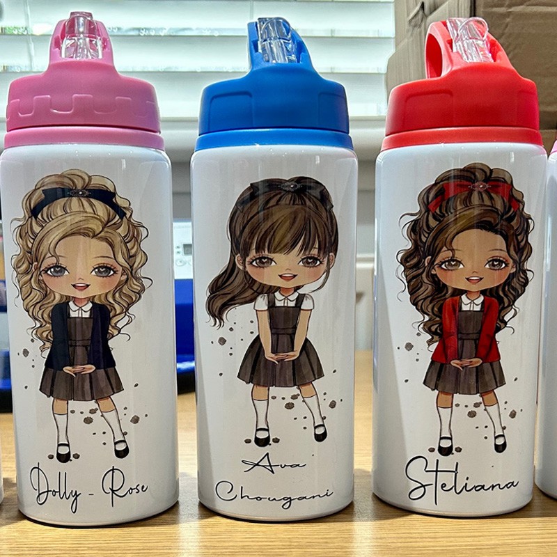 Personalized Girls School Water Bottle, First Day of School, Blue Back to School, Gift for Her Daughter Granddaughter Niece