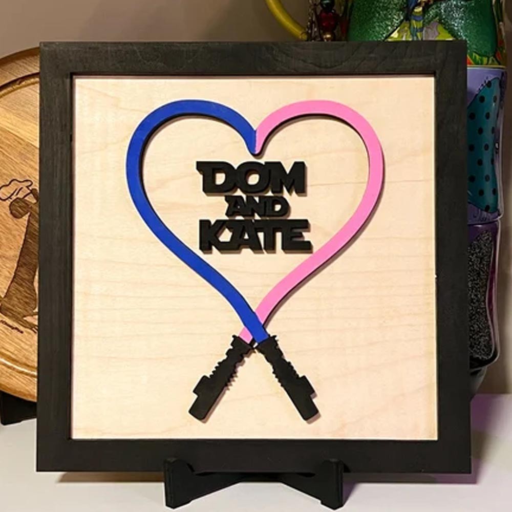 Valentines Gift, lightsaber heart, personalized Star Wars sign, boyfriend gift, valentines gift, girlfriend gift, husband gift