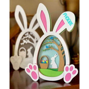💖Buy 2 FREE SHIPPING💖|Personalized Laser cut Easter Eggs and Easter Bunny!