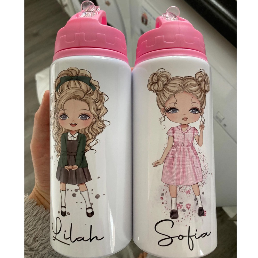 Personalized Girls School Water Bottle, First Day of School, Blue Back to School, Gift for Her Daughter Granddaughter Niece