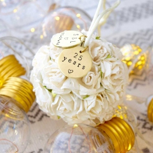 Personalized Flower Ball Wedding Christmas Ornament