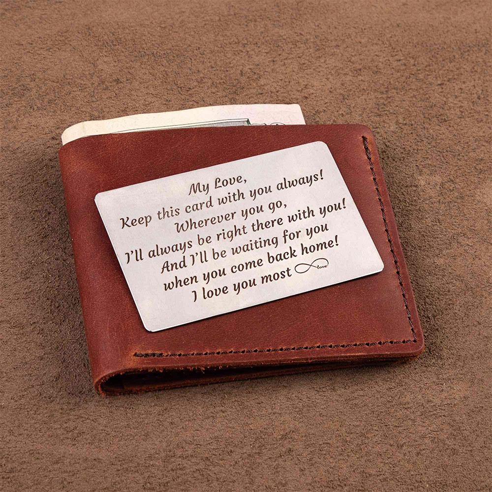 Personalized Wallet Photo Card For Boyfriend, Metal Wallet Insert Custom Made