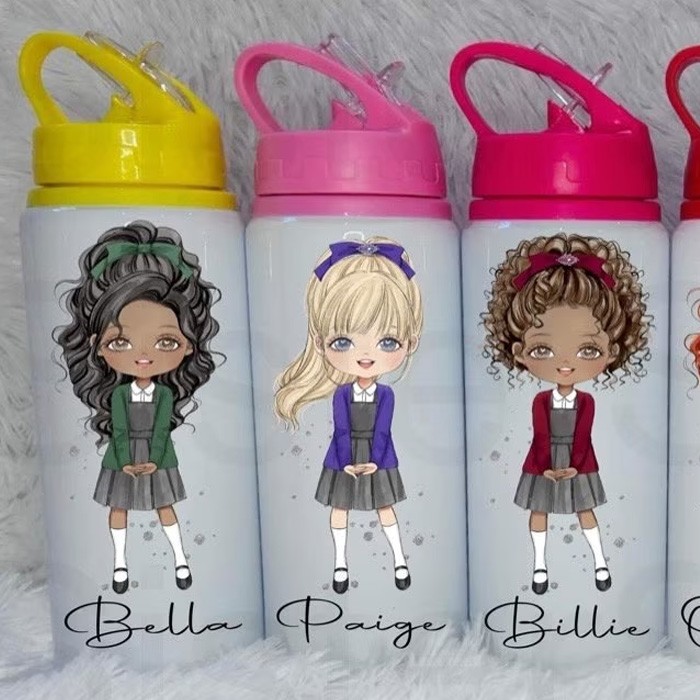 Personalized Girls School Water Bottle, First Day of School, Blue Back to School, Gift for Her Daughter Granddaughter Niece