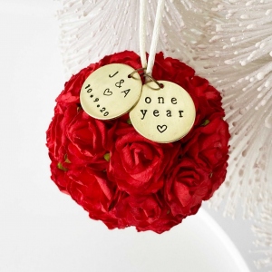 Personalized Flower Ball Wedding Christmas Ornament