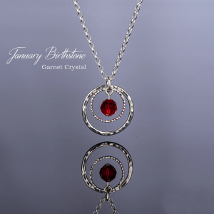 Sterling Silver Circle of Life Necklace, Birthstone Jewellery, Birthday Gift for Women