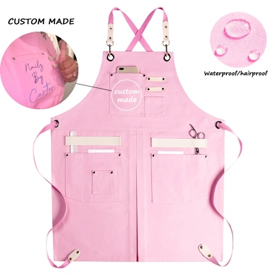 Professional Personalized Womens Canvas Apron Gifts,Florist Nail Tech Water-resistant Waitress Aprons