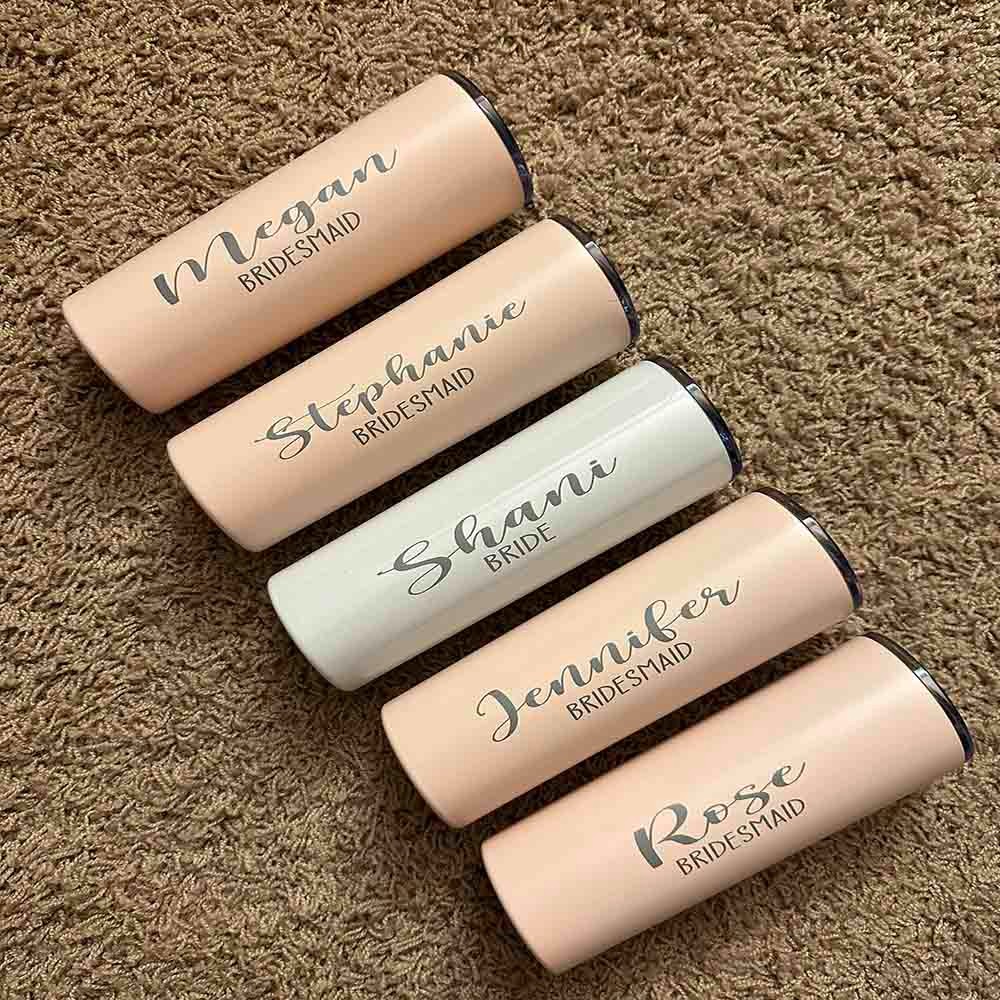 Personalized Tumbler with Straw, Insulated Tumbler, Custom Tumbler, Skinny Tumbler, Bridesmaid Proposal, Bridesmaid Gifts, Birthday Gift