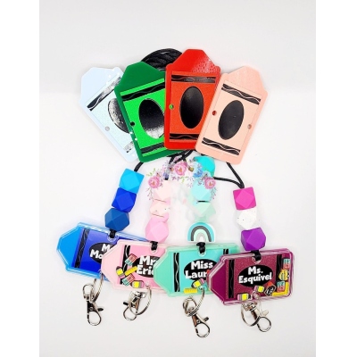 ✨Free Personalization✨Crayon Shaker Lanyard - Teacher Lanyard - Crayon Lanyard - Cute Lanyand - Personalized Lanyard - Teacher Gift - Teacher Appreciation