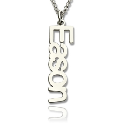 Sterling Silver Unexampled Personalized Vertical Nameplate Necklace