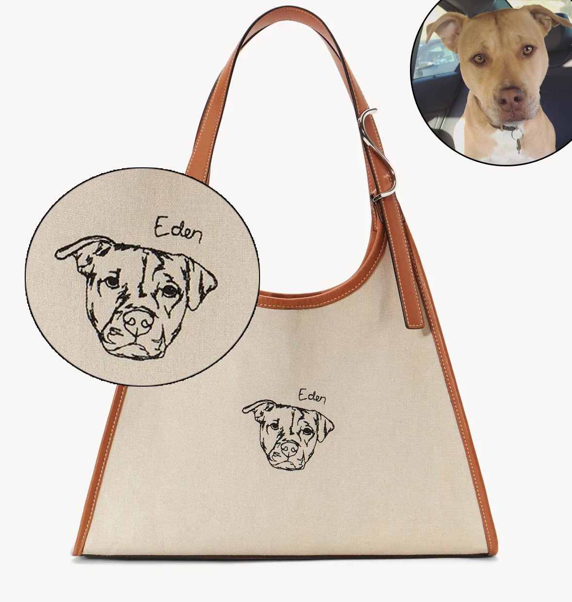 ❤️Buy 2 FREE SHIPPING❤️|Custom Pet Embroidery Soft Tote Bag