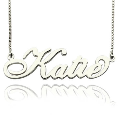 Sterling Silver Artistic Personalized Carrie Nameplate Necklace
