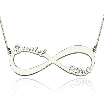 Refined Personalized Infinity Symbol Double Name Necklace