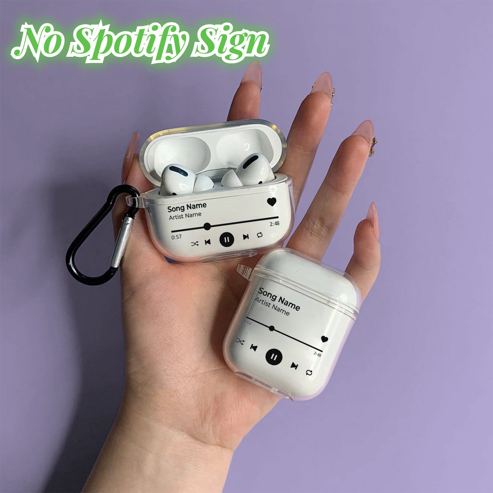 Custom Music Clear AirPods Case, Personalized Song, Custom Band