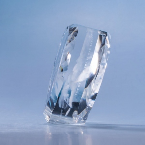 3D Photo Wave Line Heart Crystal Anniversary Gift For Her