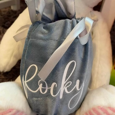 Personalized Easter Bag, Gift Bag, Velvet Bag, Easter Bunny