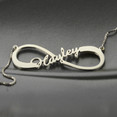 Creative Sterling Silver Personalized Single Infinity Name Necklace