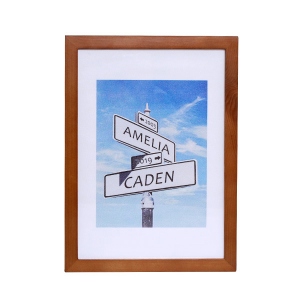 Personalized Street Sign Photo Print Wooden Frame