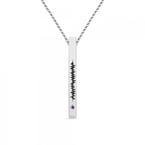 Customized Sound Wave Necklace in Sterling Silver