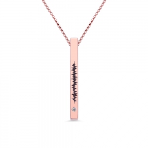 Customized Sound Wave Necklace in Rose Gold