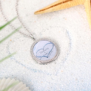 Personalized Beach and Forest Memory Necklace in Silver