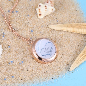 Personalized Memory Locket Necklace in Rose Gold