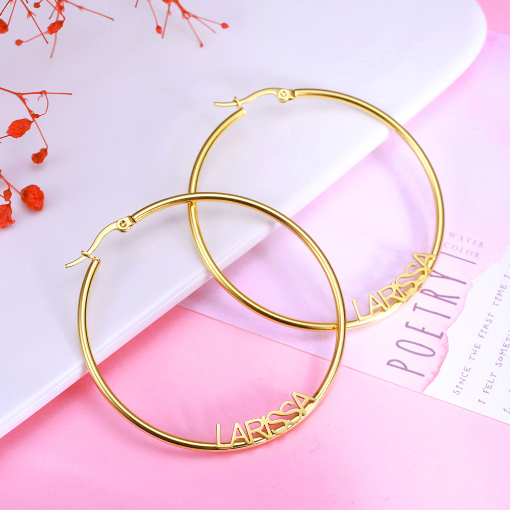 Personalized Name Hoop Earrings