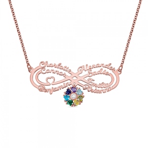 Colar personalizado com 7 nomes da infinidade e pedras de nascimento