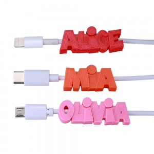 3D Printed USB Cables with Personalized Name Tags
