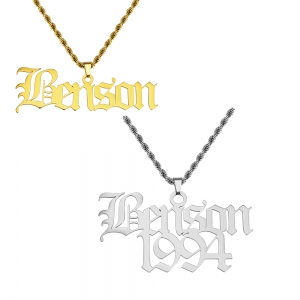 Personalized Old English Name Necklace for Man