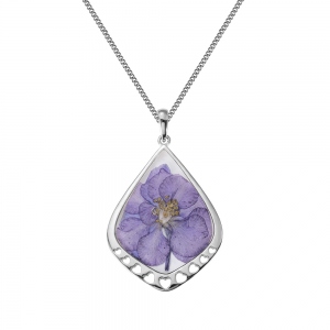 Personalized Birth Flower Drop Shape Necklace
