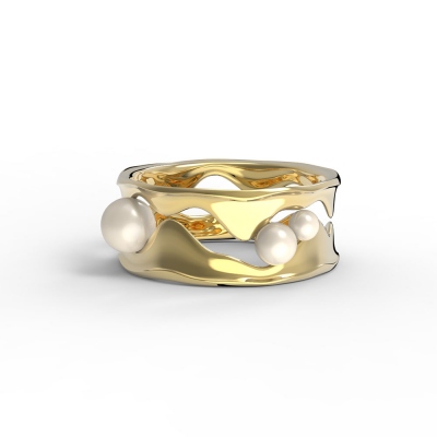 Heart Shaker ECG Ring Sterling Silver