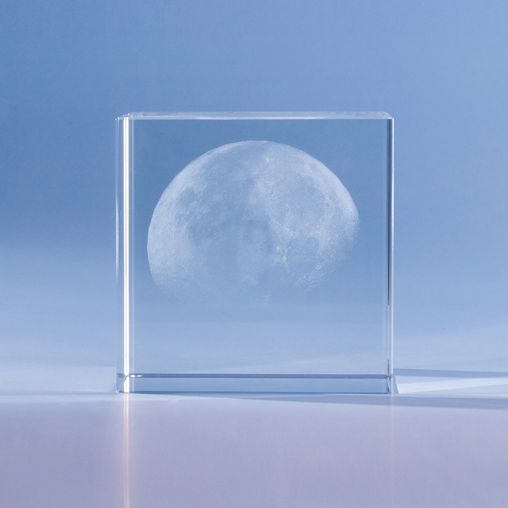 3D Moon Phases Crystal