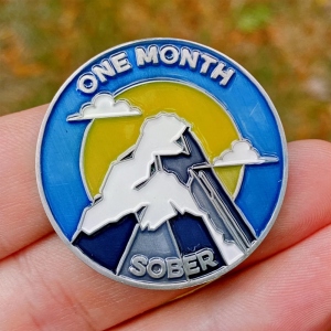 One Year Sober achievement coin