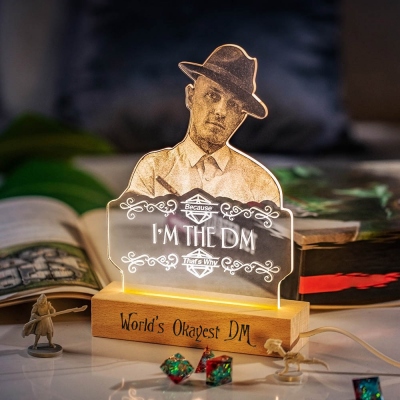 Gift For DM Personalized Photo Lamp, 3D Photo Lamp Night Light, Custom DND Light, DND Custom Lamp, DM Light, DND Gifts