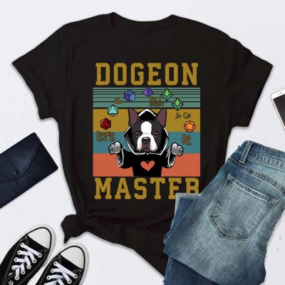 Custom Pet Dogeon Master T-Shirt, Dogs T-Shirt, Cute Dog Clothes, Custom Pet Clothes, Dogeon Master Shirt, Personalized Tee, Gift For Pet Lovers