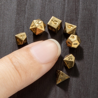 6mm Mini Metal DND Tiny Dice Set For RPG, Metal Dice Set, Miniature Dice, Antique Dice, DND Mini Dice Set, Copper Dice, Brass Micro Dice, DND Gifts