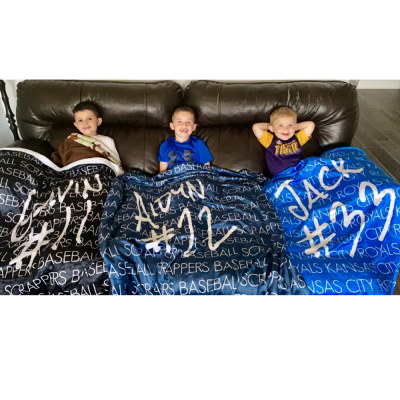 🎁Buy 2 FREE SHIPPING🎁 Personalized Name & Number Throw Blanket, Sherpa Blanket for the Player