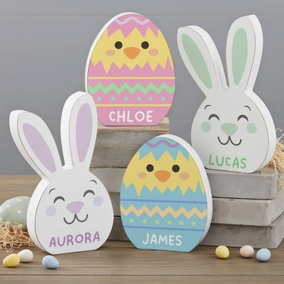 Easter Character Personalized Shelf Decoration, Personalized Easter Gift, Easter Home Decor, Shelf Block, Easter Decor