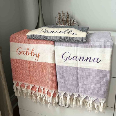 Personalized Teacher Appreciation Gift, Personalized Name Beach Towel, Gift for Her, Birthday Party Favor