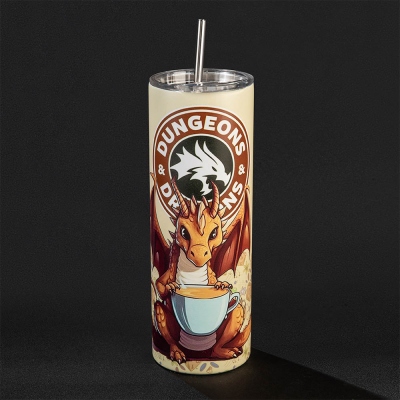 Doldols Customizable Dragon Coffee Tumbler 20oz Straight Straw Cupa