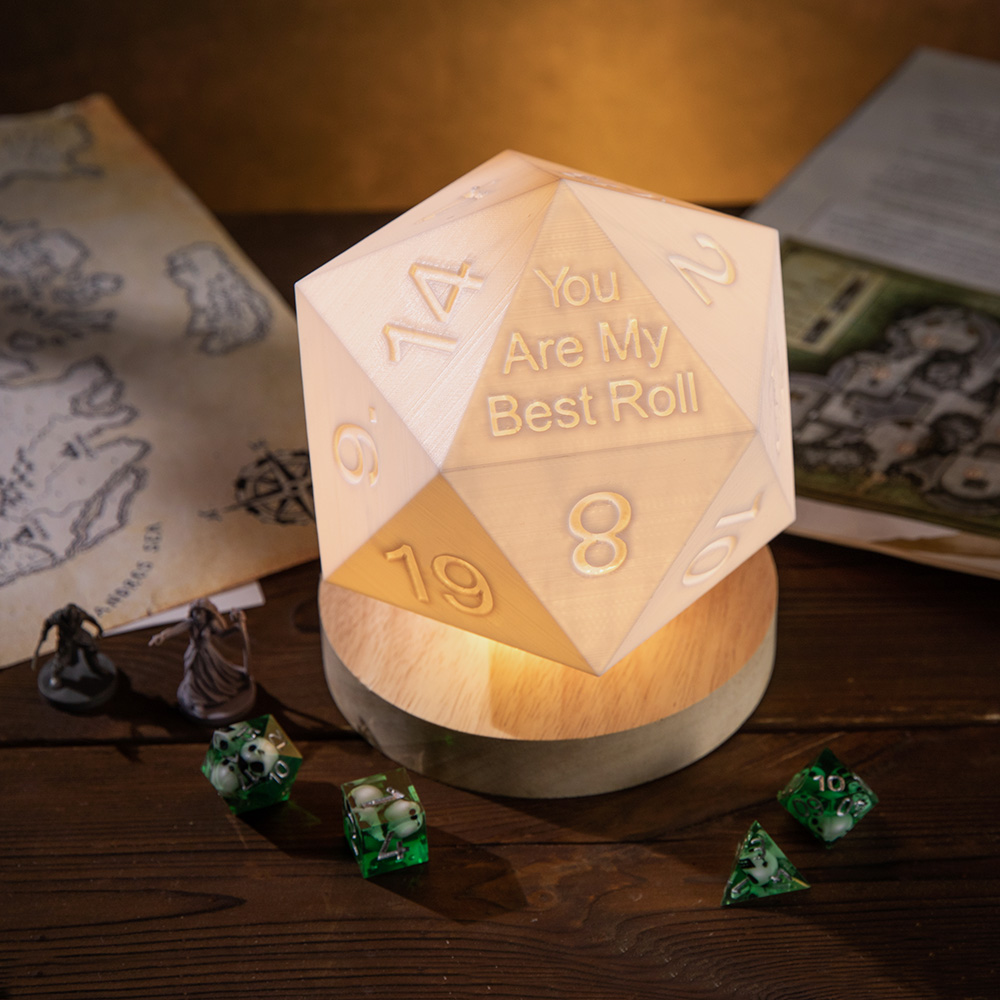 3D Printed Custom D20 Night Light for RPG Players