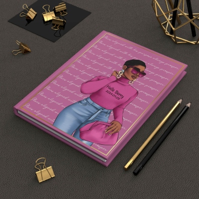 Black Women self care hardcover notebook matte, black girl journal stationery, gifts for her, black women planner, prayer journal